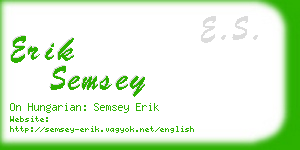 erik semsey business card